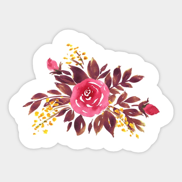 Rose bouquet Sticker by foxeyedaisy